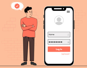 Free vector app login page template design illustration 