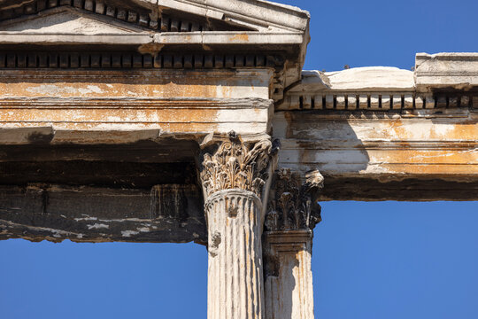 Arch of Hadrian, Roman triumphal arch, remains of a monumental ancient gate, Athens, Greece