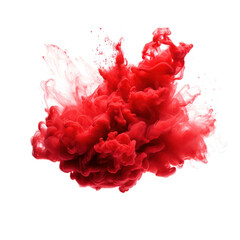 Abstract  red smoke explosion isolated  on transparent png. - obrazy, fototapety, plakaty