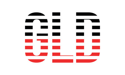 GLD three initial letter iconic line negative space minimal logo design vector template. monogram, abstract, wordmark, business, typography, minimalist, brand, company, flat, modern, unique, simple