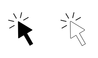 Click vector illustration icon set. Pointer cursor illustration icon set