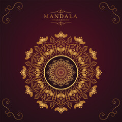 Seamless golden Mandala design template. Gold illustration decoration.