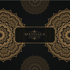 Seamless golden Mandala design template. Gold illustration decoration.