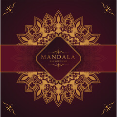 Seamless golden Mandala design template. Gold illustration decoration.