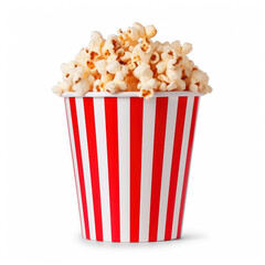 popcorn on a red carton bucket on transparency background PNG