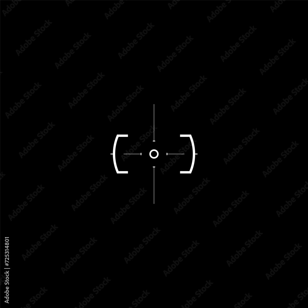 Poster cyberpunk target, hud aim, cyber sight, virtual interface for game. hud interface element. futuristi