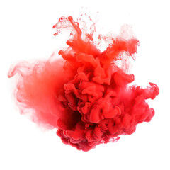 Abstract  red smoke explosion isolated  on transparent png.