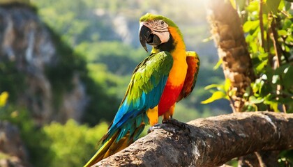 Obraz premium Parrot in the habitat, nature, colorful, bird animal
