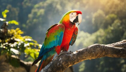 Parrot in the habitat, nature, colorful, bird animal