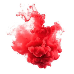 Abstract  red smoke explosion isolated  on transparent png. - obrazy, fototapety, plakaty