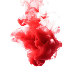 Abstract  red smoke explosion isolated  on transparent png.