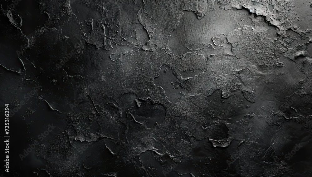 Poster modern and textured dark background featuring rough grunge surface with abstract pattern on black wa