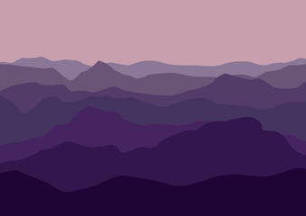beautiful landscape mountains, vector illustration for background design.