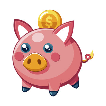 piggy bank saving money coin vector illustration