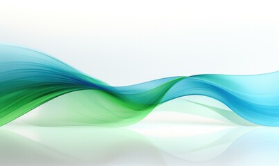 Obraz premium Abstract background with green and blue waves. Generative AI.