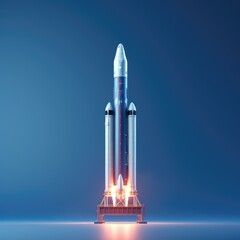Spacex rocket launch concept illustration. Generative AI.