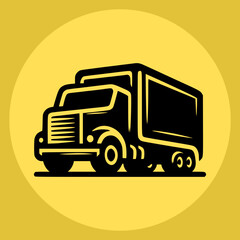 Truck Vector logo icon, delivery van logo icon, pickup van logo icon vector illustration