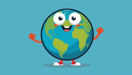 Artistic Illustration of Global Warming Planet Earth Cartoon in Vector Art