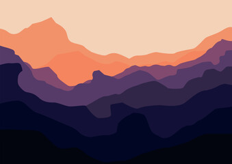 abstract landscape mountains, vector illustration for background design.