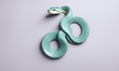 Fototapeta premium Fantasy Illustration of a wild snake. Digital art style wallpaper background.