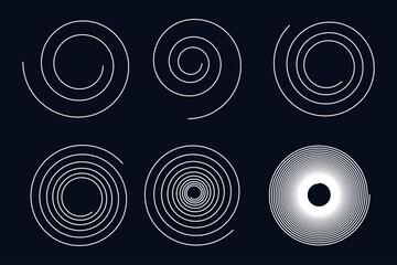 White spirals on dark background