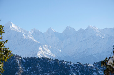 The beauty of Panchachuli peaks, Uttarakhand, India, Asia. Background. Backdrop. Wallpaper.