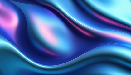 Fluid smooth abstract metallic holographic colored shape background