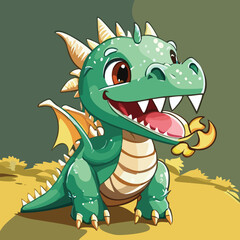 Fototapeta premium Cute baby dragon