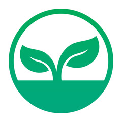 Round leaves growing logo