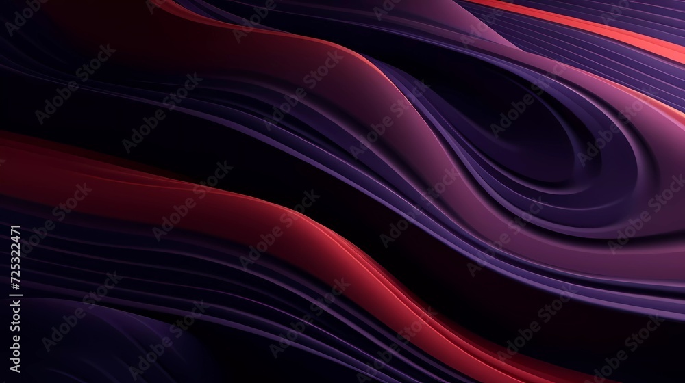 Poster 3d abstract background with wavy dark colors. generative ai