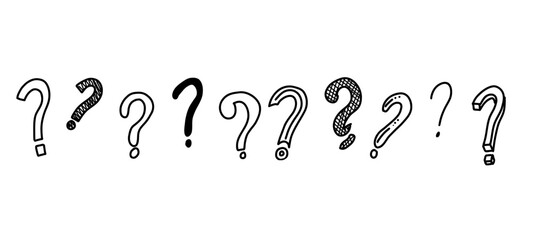 set of questions, hand drawn vector