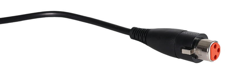 Jack or cable for plugging in the microphone isolated on white background with clipping path.