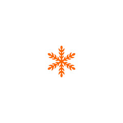 snow flake with orange color snow