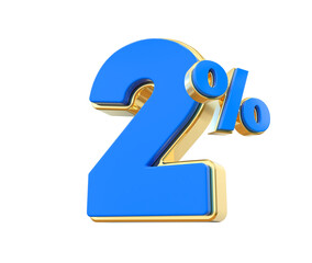 Promotion 2 Percent Sale off Blue Number 