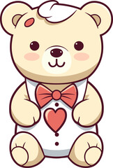 Charming Cream Teddy Bowtie