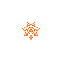 snow flake with orange color snow