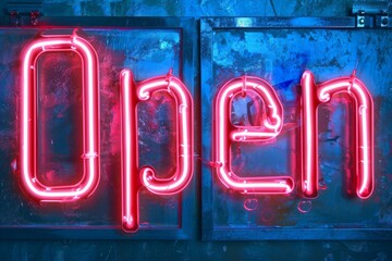 Obraz premium Neon sign saying Open