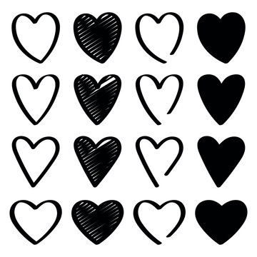 Doodle hearts collection