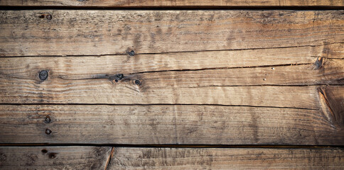 vintage wood background texture with knots and nail holes; the view from the top