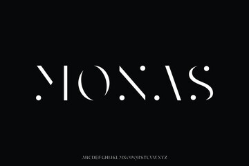 Minimalist abstract decorative sans serif display font vector. Creative typeface