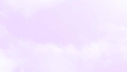 Purple pastel sky with white cloud. Soft sweet romance background. Cumulus cloudscape sky. Autumn, Summer, Spring backdrop. Beautiful nature. Freedom, New life beginning, and Positive thought concept.