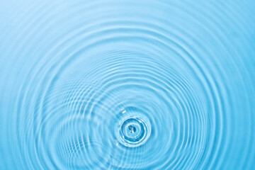 top view sky blue water rings, Close up water droplets, water surface