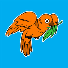 isolated cute bird cartoon illustration