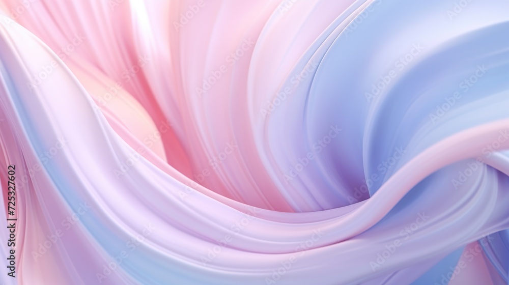 Aufkleber beautiful soft silk swirl with heart shape in gradient pastel color. created with generative ai