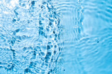top view sky blue water rings, Close up water droplets, water surface