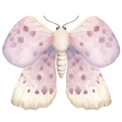 AI-generated watercolor clipart of a Moth Clipart illustration. Isolated elements on a white background.
