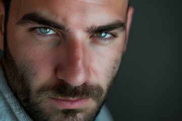 Fototapeta premium confident handsome healthy man, young male model isolated on studio background. advertising skin care concept. generative AI