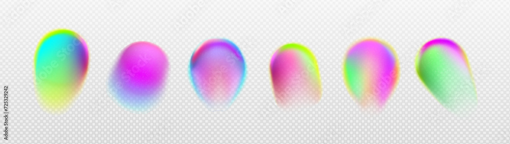 Aufkleber abstract color gradient spots set isolated on transparent background. vector realistic illustration 