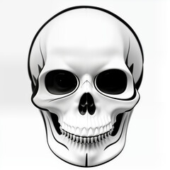 Scull. Abstract illustration. AI generated.