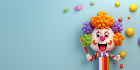 April fool day with a colorful comedian Joker